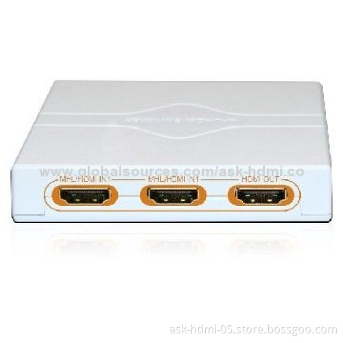 MHL/HDMI to HDMI Switcher 3X1 with IR Remote Control, Factory Supply